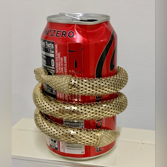 Vintage Whiting & Davis Gold Metal Mesh Serpentine Wrap Around Snake Bracelet - Picture 3 of 11